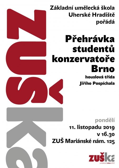 Přehrávka studentů | konzervatoře Brno z houslové třídy Jiřího Pospíchala